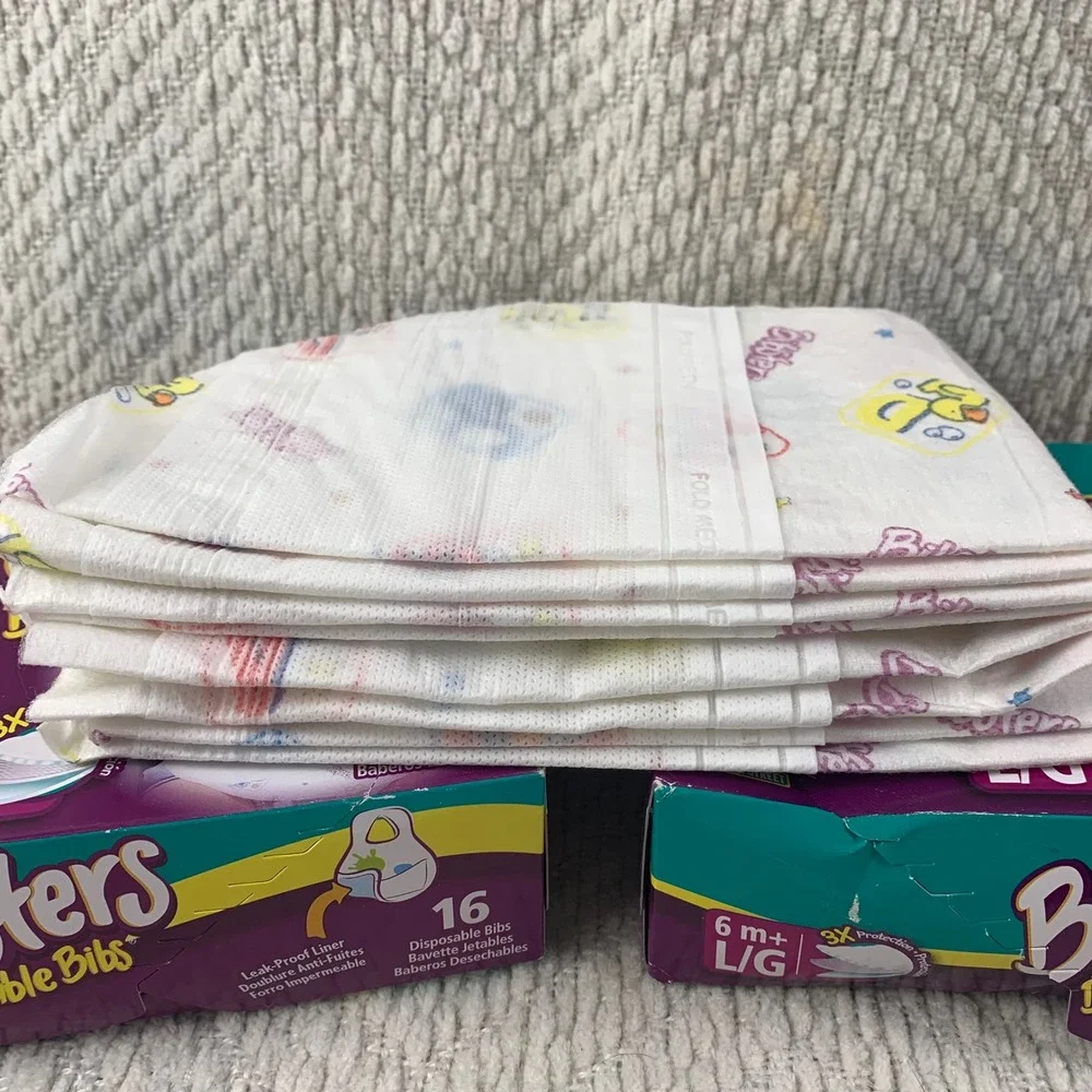 Bibsters Disposable Bibs Unisex 6m+ Multi Sesame Street 40ct Large Leak-Proof